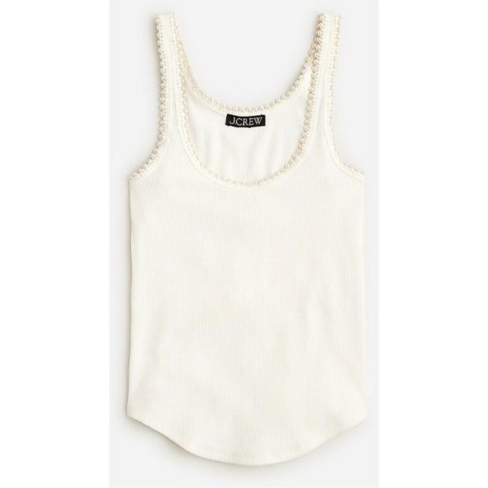 J. Crew NWT vintage pearl trim Tank Top